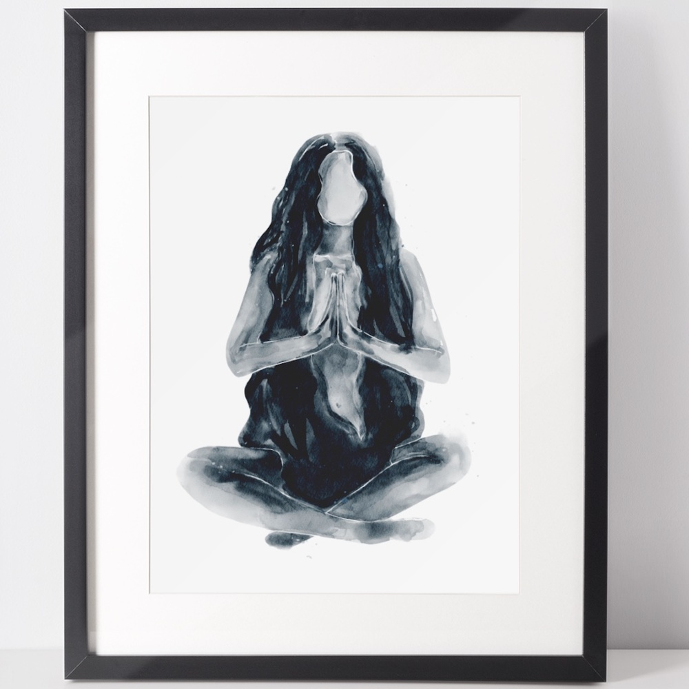 Watercolor Abstract Nude Woman Portrait Print Poster Unframed - Picture 3 of 8